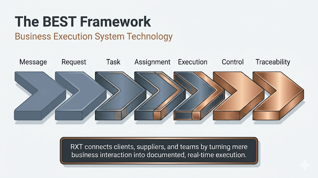 The BEST Framework: Message, Request, Task, Assignment, Execution, Control and Traceability